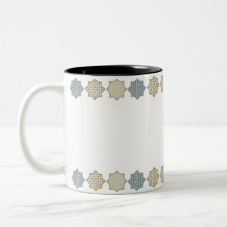 Caneca De Café Em Dois Tons Elegante Mug de Padrão de Azulejo Árabe"