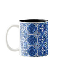 Elegante padrão de Azulejo português azul e branco