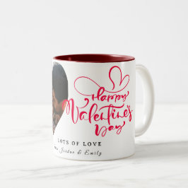 Caneca De Café Em Dois Tons Elegante Tipografia Feliz Dia dos Namorados 1 Foto