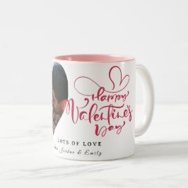 Caneca De Café Em Dois Tons Elegante Tipografia Feliz Dia dos Namorados 1 Foto