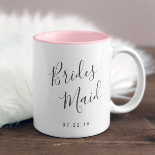 Caneca De Café Em Dois Tons Elegantemente Pened Bridesmaid