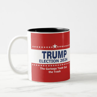 Caneca De Café Em Dois Tons Eleição de Trump 2024 O Lixo Tirou o Lixo