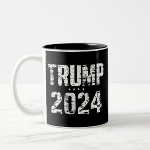 Caneca De Café Em Dois Tons Eleição Mantenha a América Grande Trump 2024 