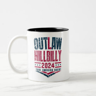 Caneca De Café Em Dois Tons Eleições Vintage Proíbem Bandeira dos EUA Hillbill