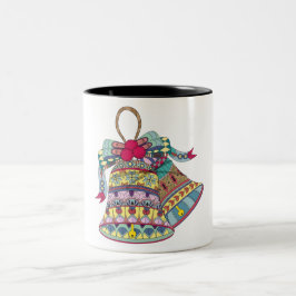 Caneca De Café Em Dois Tons Elemento decorativo dos sinos de Natal