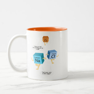 Caneca De Café Em Dois Tons Elementos da Tabela Periódica da Química Professor