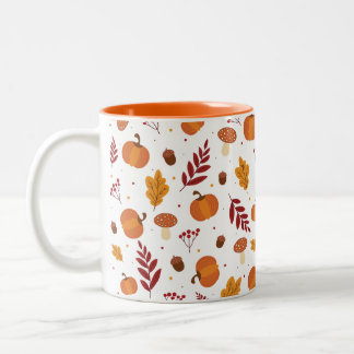 Caneca De Café Em Dois Tons Elementos de Ação de Graças Mug