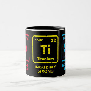 Caneca De Café Em Dois Tons Elementos de consciência do autismo Mesa periódica