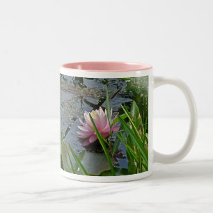 Caneca De Café Em Dois Tons Elementos de coordenação da lírio-d'água cor-d