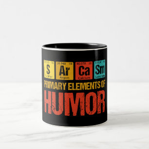 Caneca De Café Em Dois Tons Elementos Primários do Humor do Sarcasm
