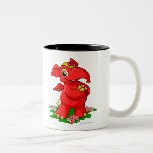 Caneca De Café Em Dois Tons Elephante vermelho alegre em Shenkuu