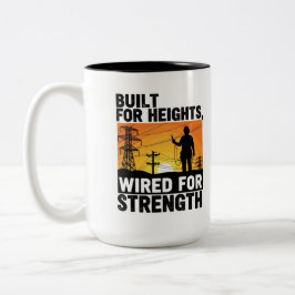 Caneca De Café Em Dois Tons Eletricista Destemido Lineman Engraçado