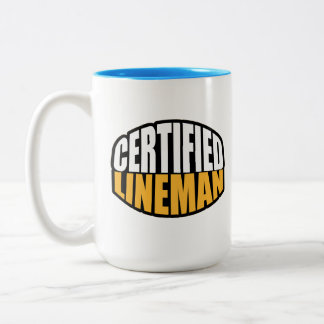 Caneca De Café Em Dois Tons Elétrico Certified Lineman Duas Tons Coffee