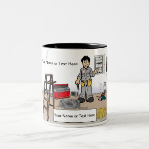 Caneca De Café Em Dois Tons Eletrônico Personalizado - Cartoon Masculino