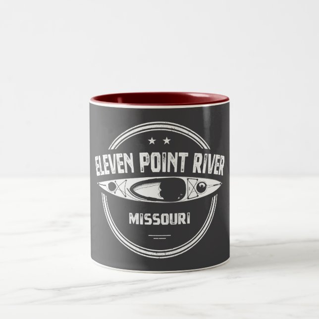Caneca De Café Em Dois Tons Eleven Point River Missouri Kayaking (Centro)