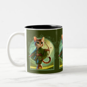 Caneca De Café Em Dois Tons Elf Feline Fantasy Adventure