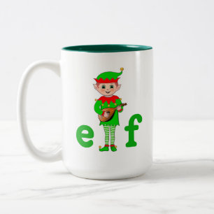 Caneca De Café Em Dois Tons Elf Musical do Natal Moderno