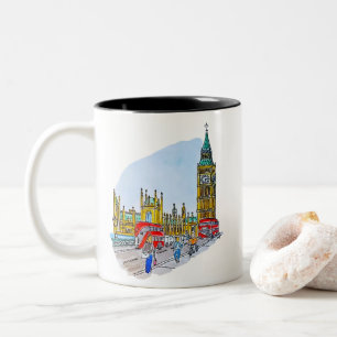 Caneca De Café Em Dois Tons Elizabeth Tower, também conhecido como Big Ben