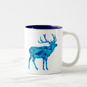 Caneca De Café Em Dois Tons Elk Geométrico Azul
