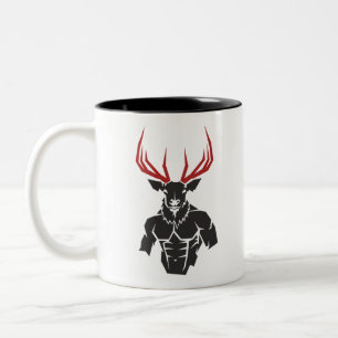 Caneca De Café Em Dois Tons Elk Man Warrior