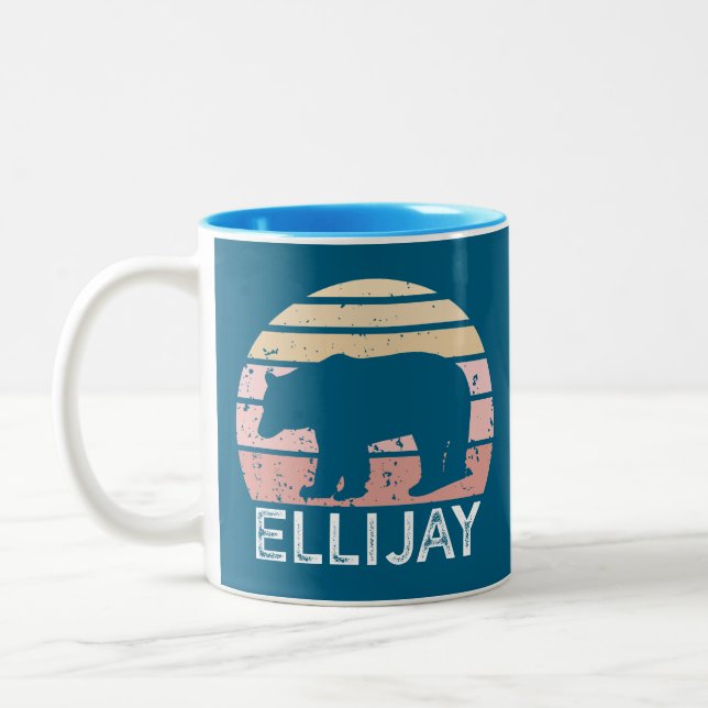 Caneca De Café Em Dois Tons Ellijay Georgia Retro Bear (Esquerda)