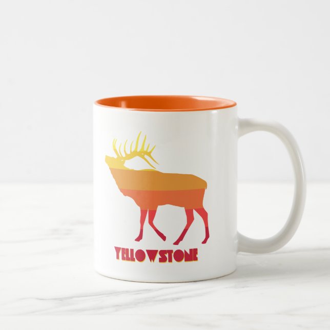 Caneca De Café Em Dois Tons Ellowstone National Park Elk (Direita)