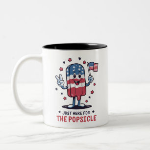 Caneca De Café Em Dois Tons Em 4 De Julho, Apenas Aqui Para O Patriótico Do Pi