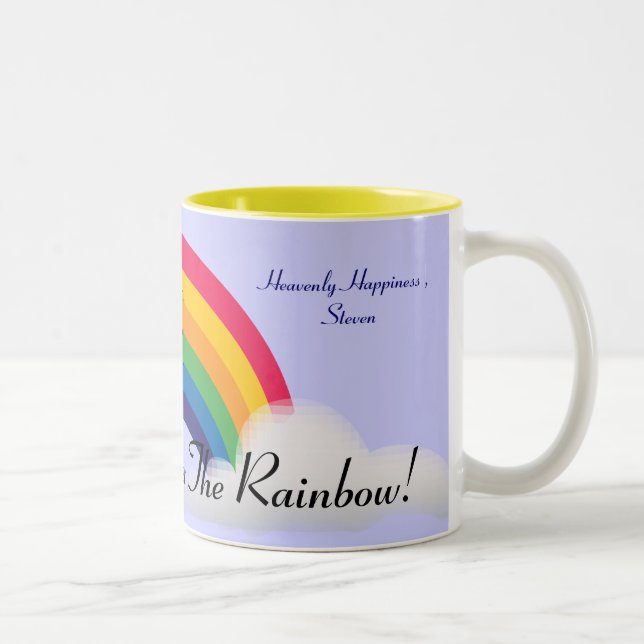 Caneca De Café Em Dois Tons Em algum lugar sobre o arco-íris! - Personalize (Direita)