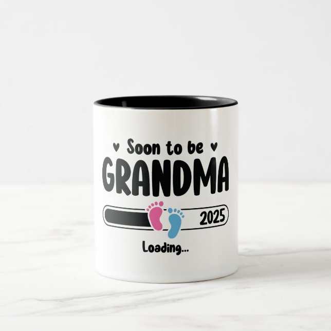 Caneca De Café Em Dois Tons Em Breve Ser Avó 2025 (Centro)