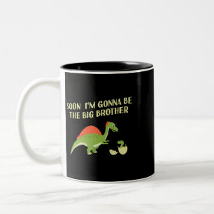 Caneca De Café Em Dois Tons Em Breve Vou Ser O Grande Irmão Dino Egg Dinossaur