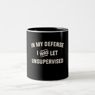 Caneca De Café Em Dois Tons Em Minha Defesa Eu Fui Deixado Engraçado Sem Super