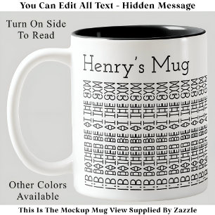 Caneca De Café Em Dois Tons Em vez de estar na academia e nome 154BW Mensagem 