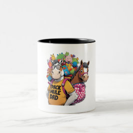 Caneca De Café Em Dois Tons Embalagem Pai Mule - Cavalo Engraçado