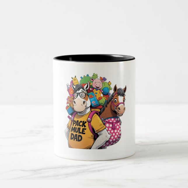 Caneca De Café Em Dois Tons Embalagem Pai Mule - Cavalo Engraçado (Centro)