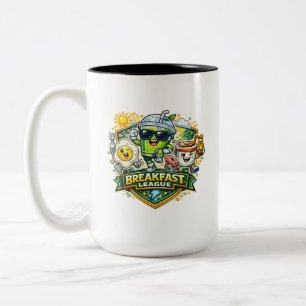 Caneca De Café Em Dois Tons Emblema da Liga do Café da Manhã
