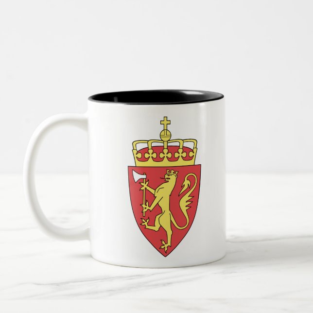 Caneca De Café Em Dois Tons emblema da noruega (Esquerda)