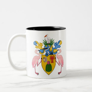 Caneca De Café Em Dois Tons emblema das ilhas turcas e caicos