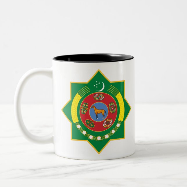 Caneca De Café Em Dois Tons emblema do turquemenistão (Esquerda)