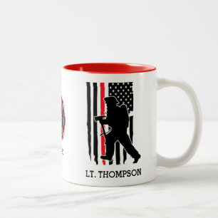 Caneca De Café Em Dois Tons Emblema Personalizado do Sinalizador de Linha Verm