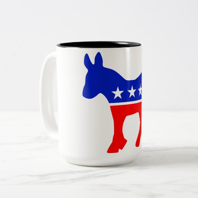 Caneca De Café Em Dois Tons Emblema Político do Partido Democrático (Donkey) (Frente Esquerda)