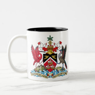 Caneca De Café Em Dois Tons emblema trinidade e tobago