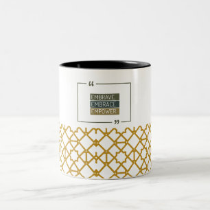 Caneca De Café Em Dois Tons Embrave de padrão geométrico do ouro,Ebrace,Empowe