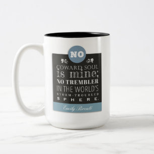 Caneca De Café Em Dois Tons Emily Bronte Poem Cote - Nenhuma Alma de Coward é