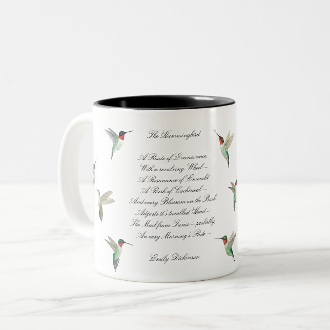Caneca De Café Em Dois Tons Emily Dickinson Hummingbird (Frente Esquerda)