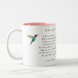 Caneca De Café Em Dois Tons Emily Dickinson Hummingbird