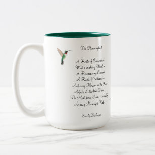 Caneca De Café Em Dois Tons Emily Dickinson Hummingbird - Mug de Café com Dois