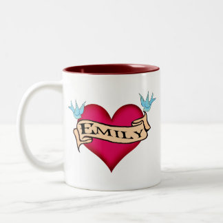 Caneca De Café Em Dois Tons Emily - t-shirt & presentes feitos sob encomenda
