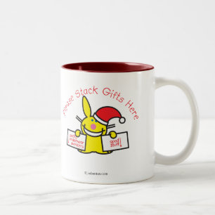Caneca De Café Em Dois Tons Empilhe por favor presentes aqui
