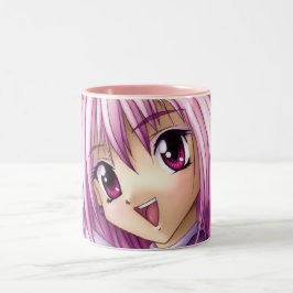 Caneca De Café Em Dois Tons Empregada doméstica bonito da menina do Anime