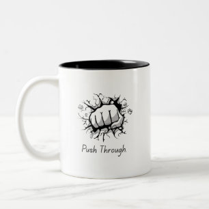 Caneca De Café Em Dois Tons Empurre Através De Mug Inspiracional